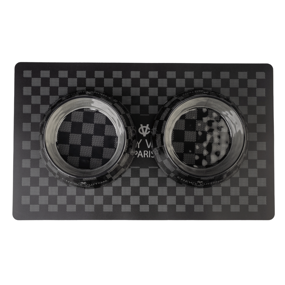 Black Checker Chewy Vuiton Bowl