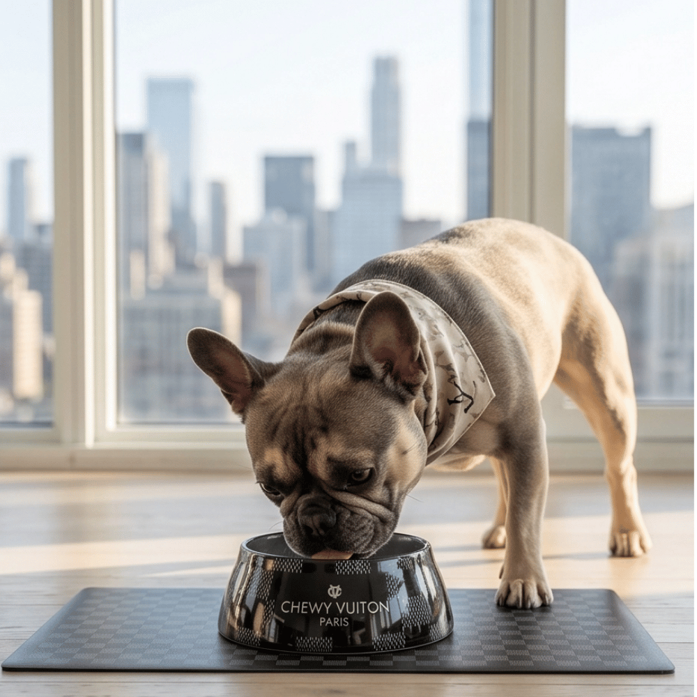 Black Checker Chewy Vuiton Bowl