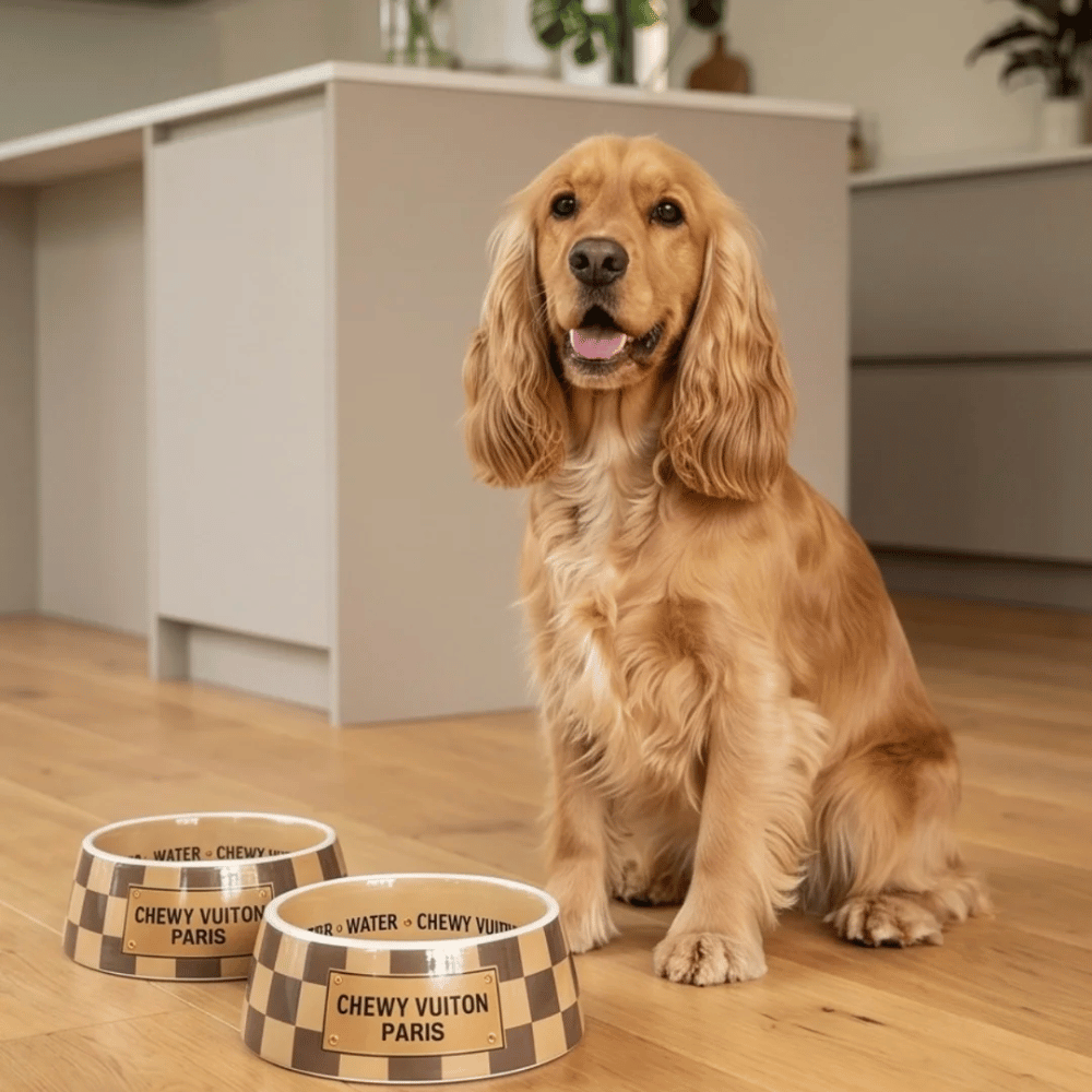 Checker Chewy Vuiton Bowl