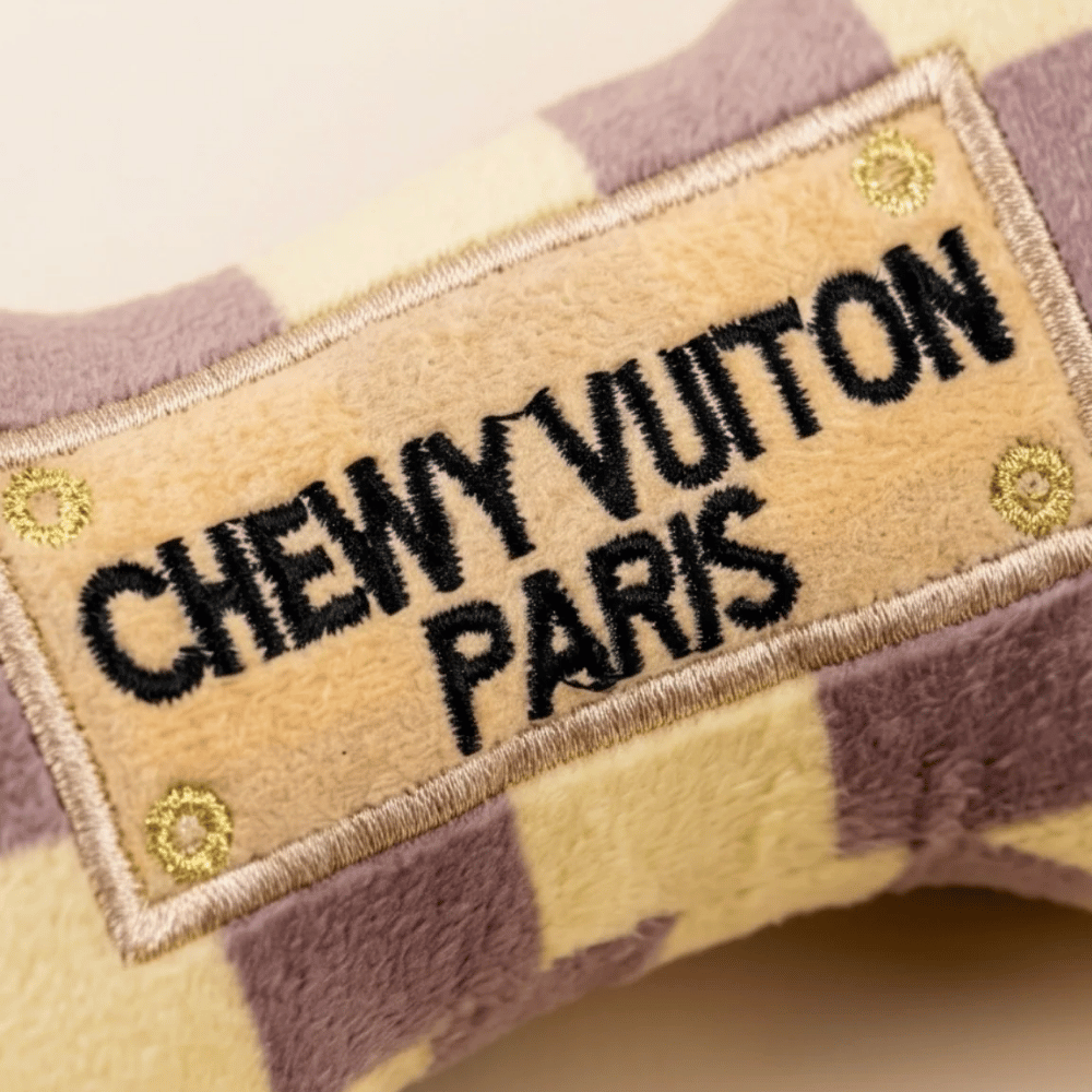 Chewy Vuiton Checker Bone Dog Toy