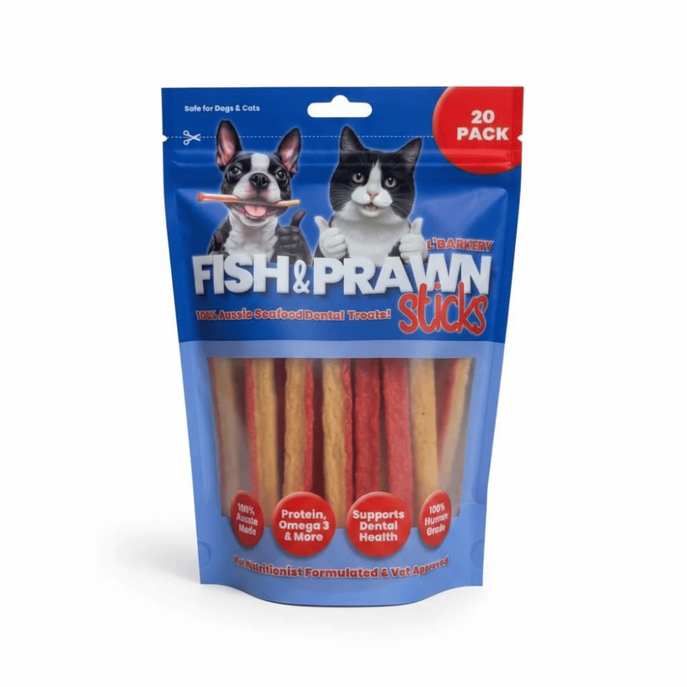L'Barkery Fish n Prawn Sticks 20 Pack