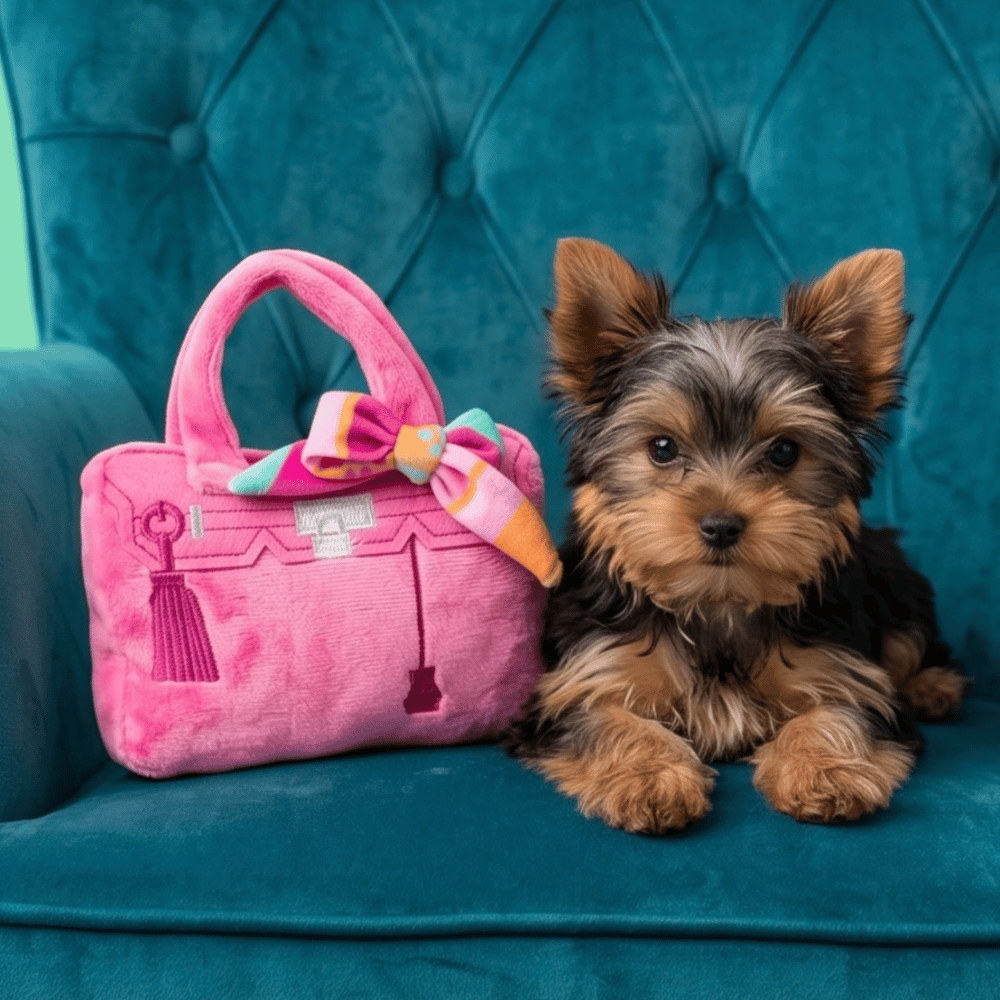 Pink Barkin Bag - With Scarf Dog Toy