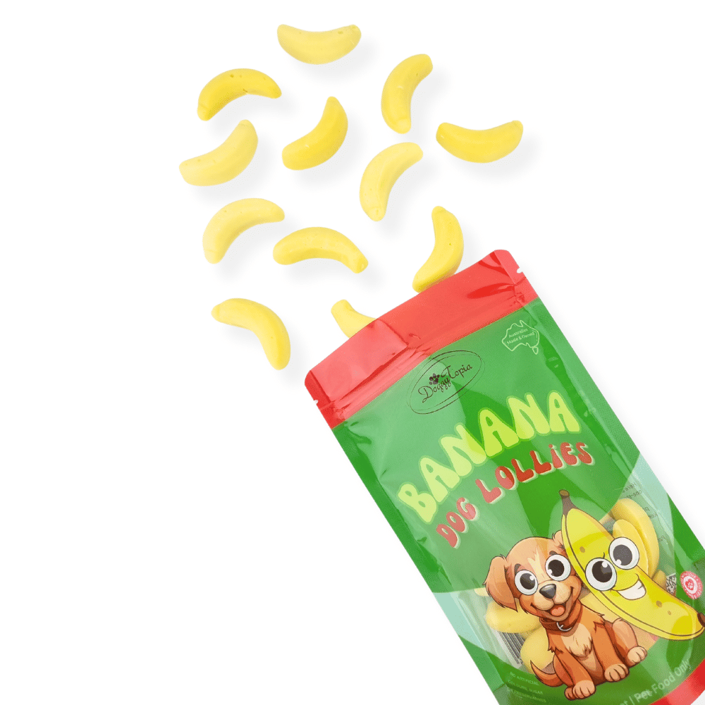 Banana Dog Lollies - Lollies from DoggyTopia at DoggyTopia