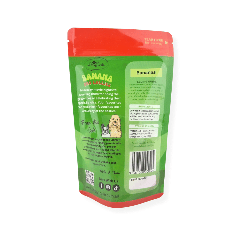 Banana Dog Lollies - Lollies from DoggyTopia at DoggyTopia