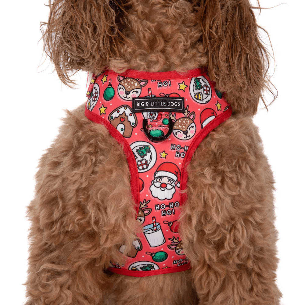Big & Little Dogs Santa's Cookies Adjustable Harness - Adjustable Harnesses from Sale at DoggyTopia