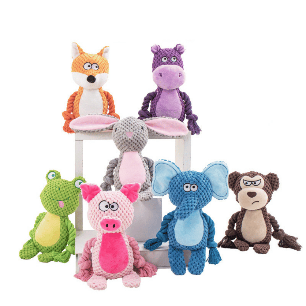 Elliot Elephant Rope Corduroy Dog Toy - Plush and Rope Toys from . at DoggyTopia