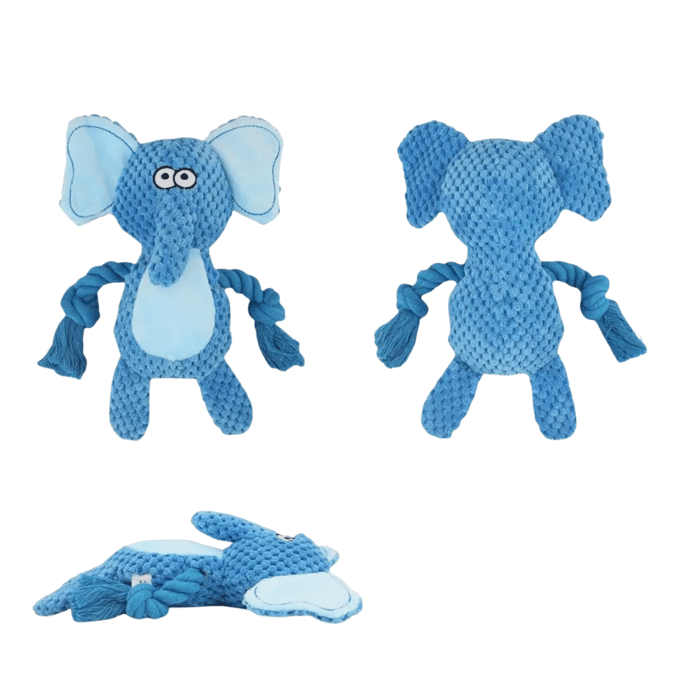 Elliot Elephant Rope Corduroy Dog Toy - Plush and Rope Toys from . at DoggyTopia