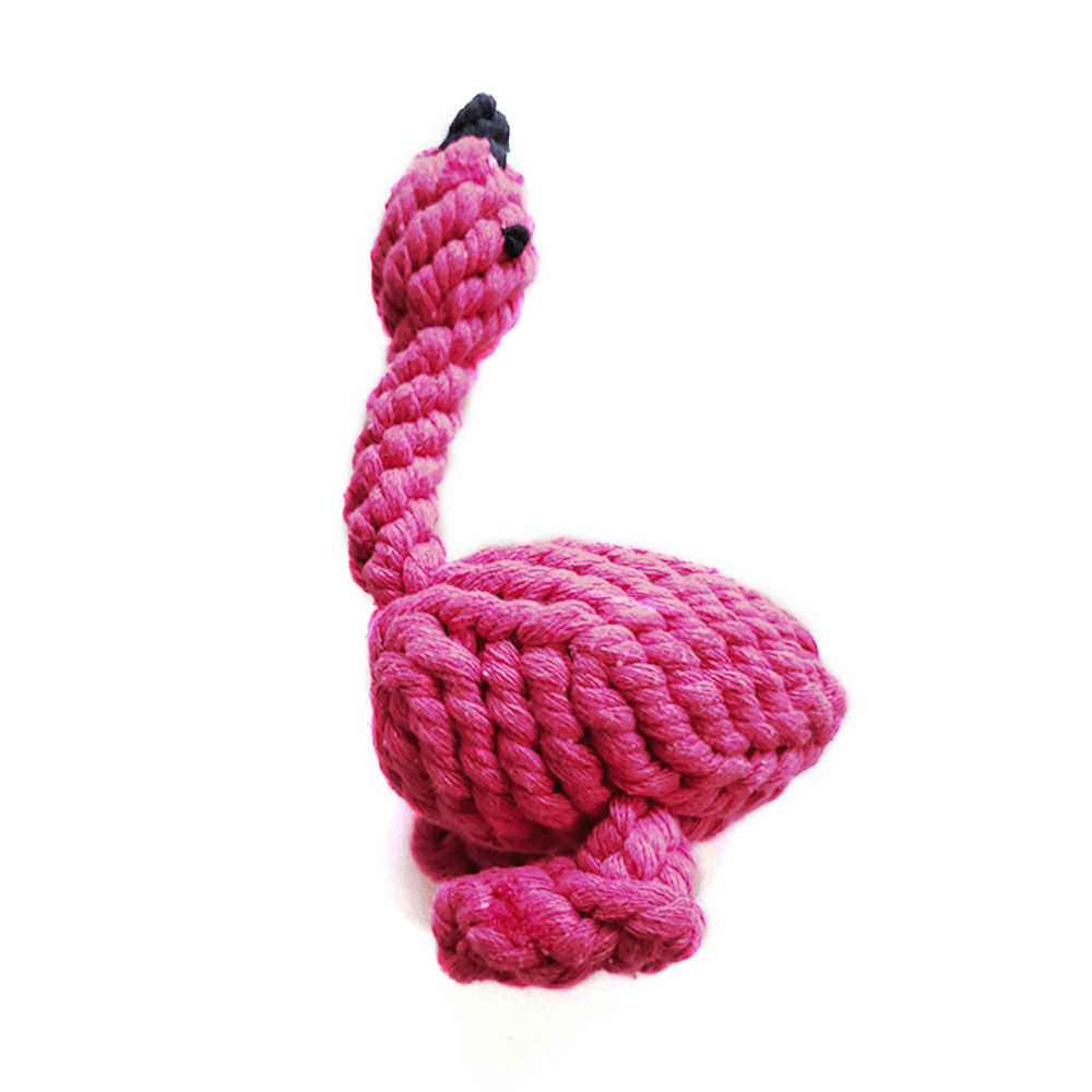 Flamingo Rope Dog Toy - Rope Toys from . at DoggyTopia