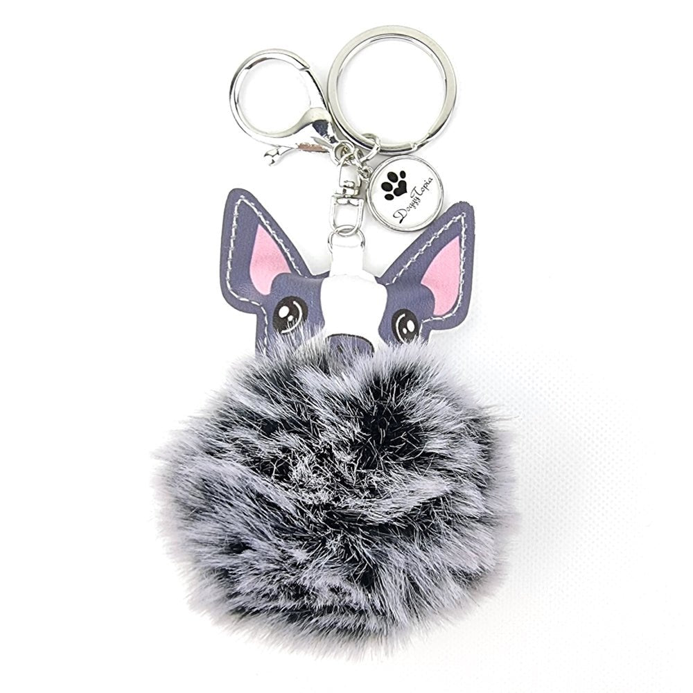 French Bulldog Pom Pom Key Ring - Key Rings from Sale at DoggyTopia