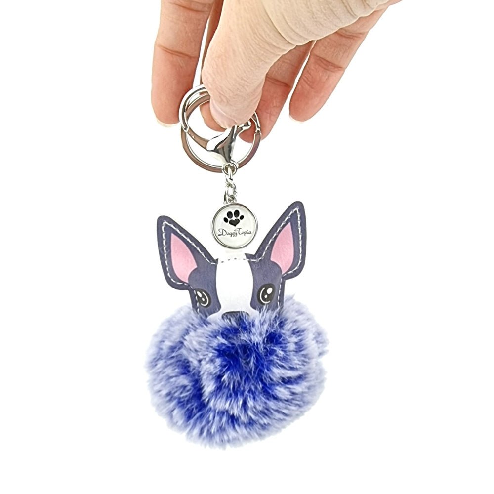 French Bulldog Pom Pom Key Ring - Key Rings from Sale at DoggyTopia