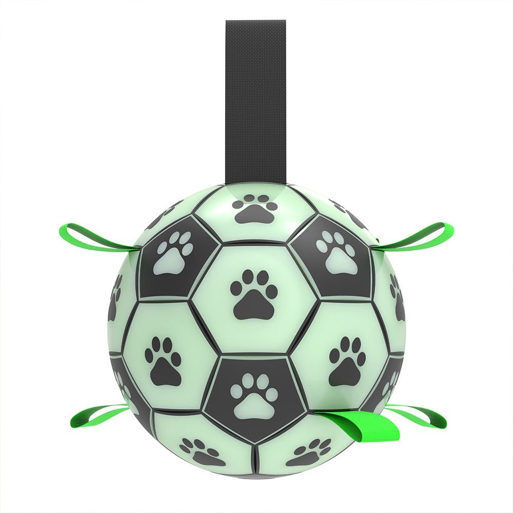 Glow In The Dark Interactive Dog Soccer Ball With Grab Tabs - Interactive Toys from . at DoggyTopia