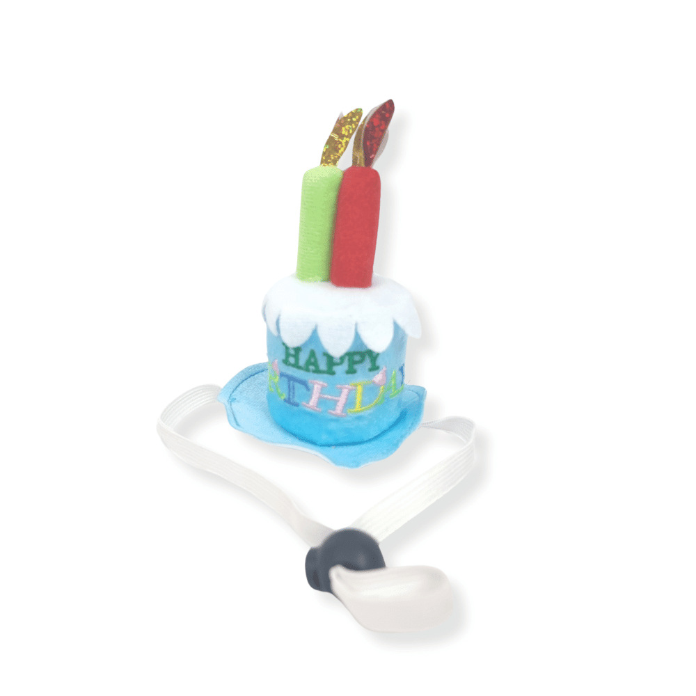 Happy Birthday Cake Hat & Bandana Set - Blue - Dog Party Hats from . at DoggyTopia