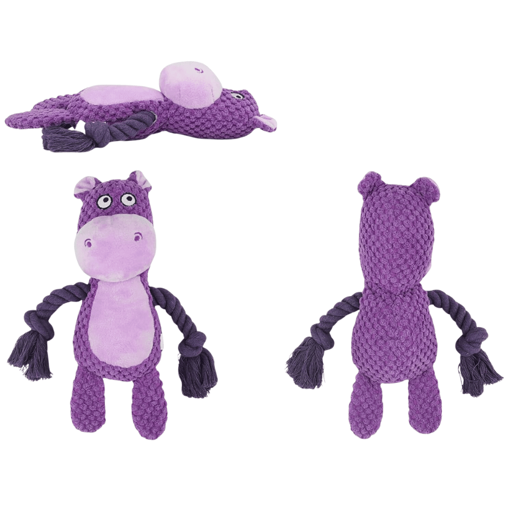 Henry Hippo Rope Corduroy Dog Toy - Plush and Rope Toys from . at DoggyTopia