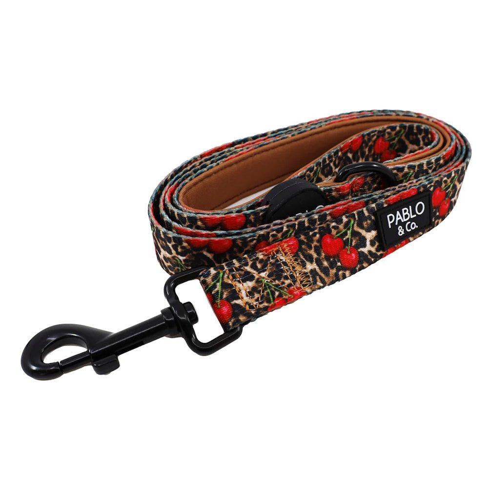Pablo & Co Leopard Cherries Dog Leash - Leashes & Leads from Pablo & Co at DoggyTopia