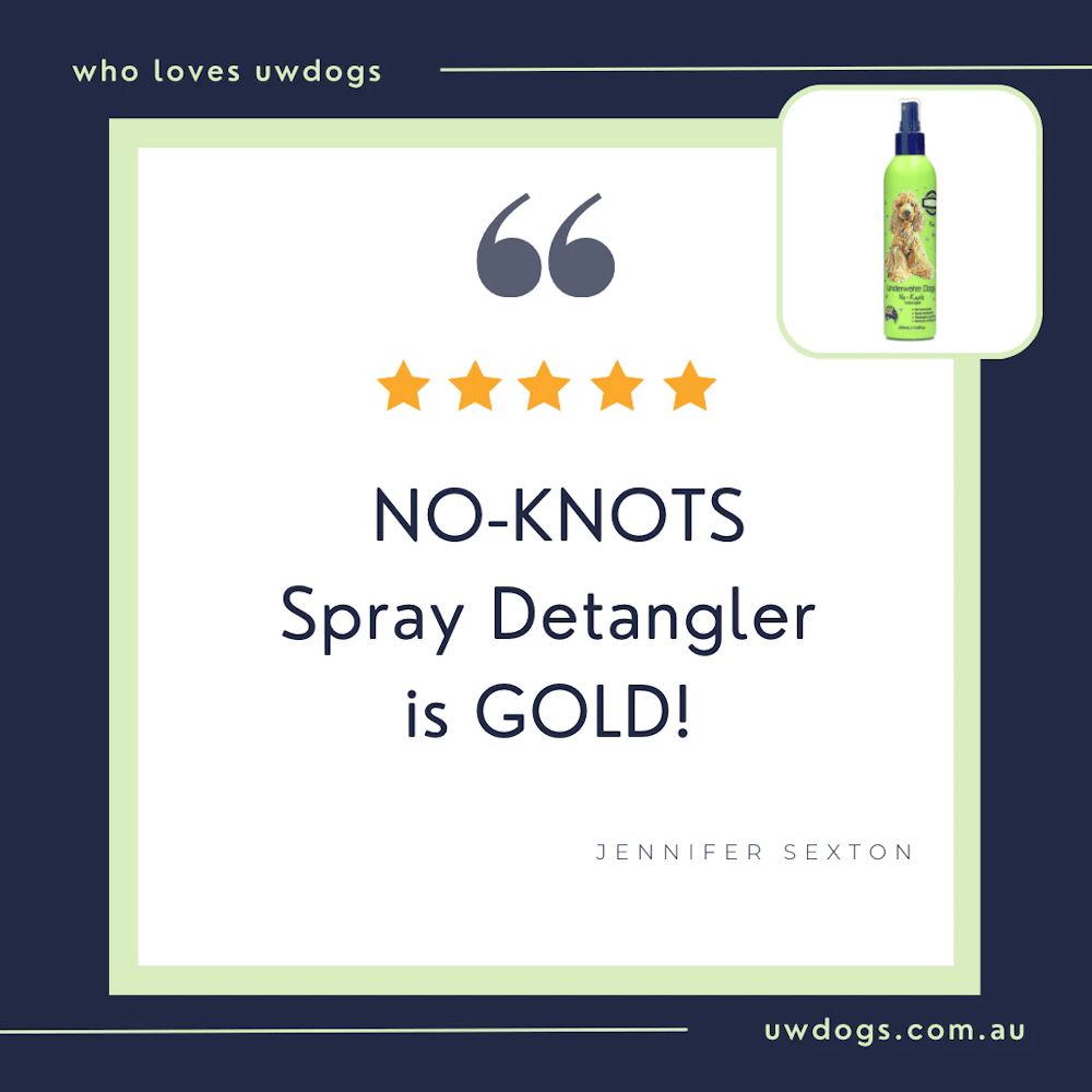 UNDERWATER DOGS No - Knots Detangler - Deodorisers & Detanglers from Underwater Dogs at DoggyTopia
