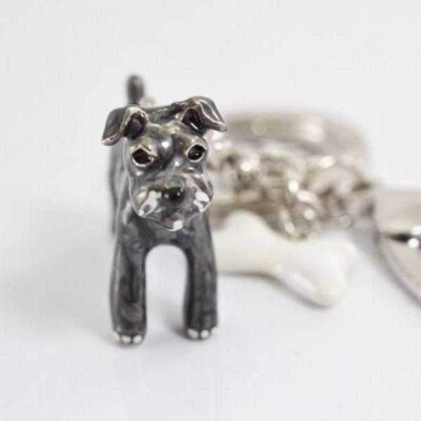 3D Schnauzer Key Ring - Key Rings from Sale at DoggyTopia