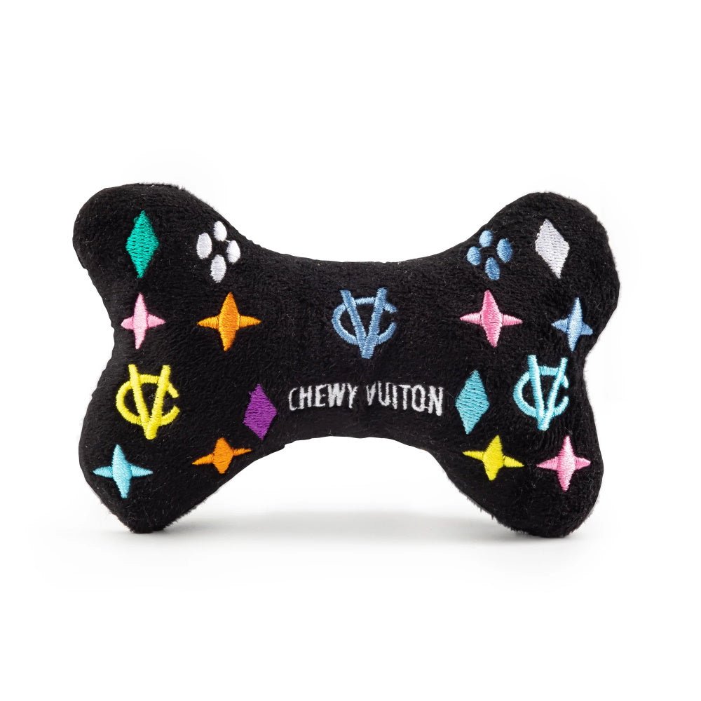 Black Monogram Chewy Vuiton Bone Dog Toy - Designer Toys from Haute Diggity Dog at DoggyTopia