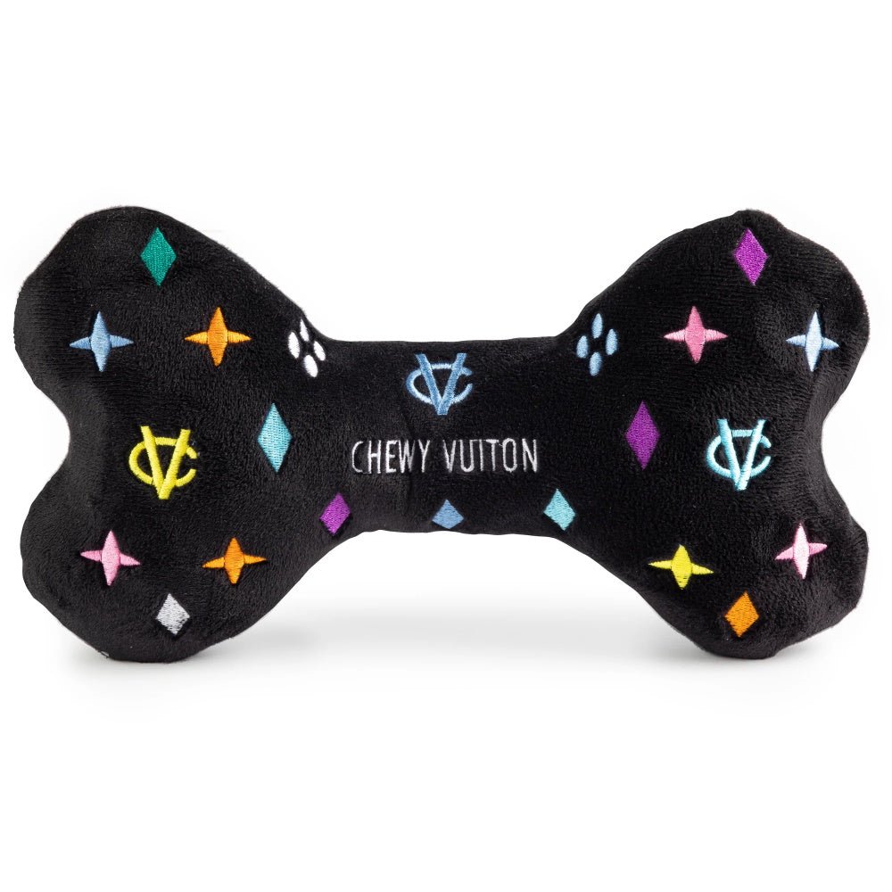 Black Monogram Chewy Vuiton Bone Dog Toy - Designer Toys from Haute Diggity Dog at DoggyTopia