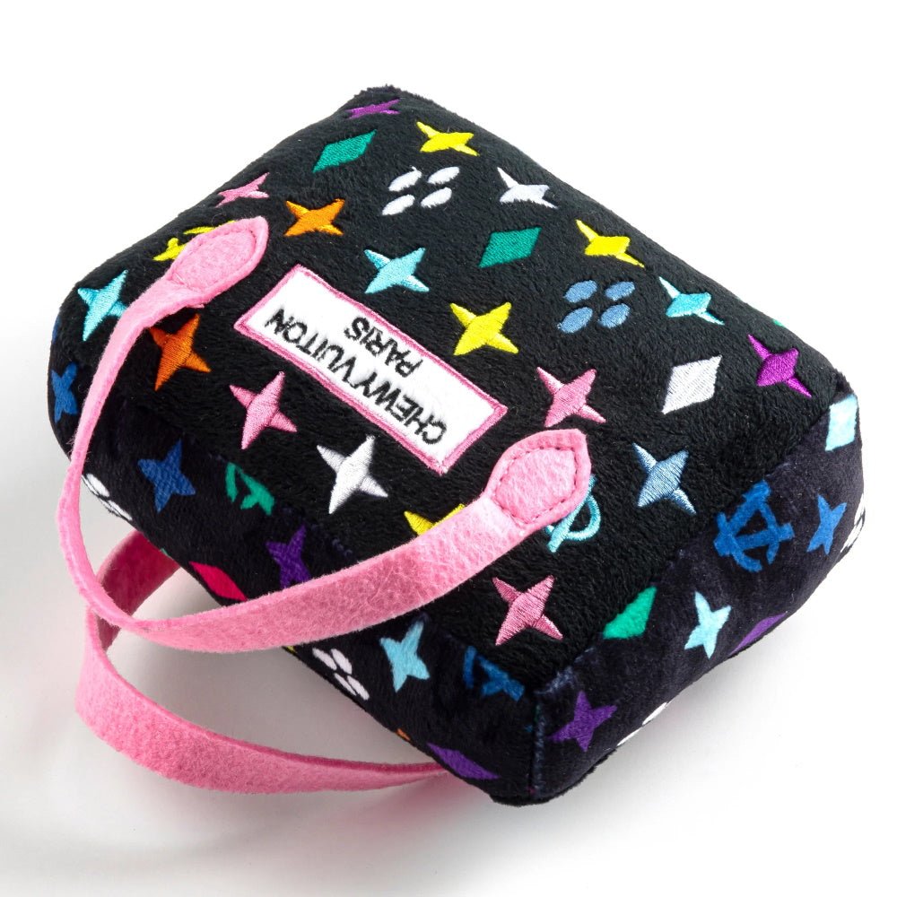 Black Monogram Chewy Vuiton Handbag Dog Toy - Designer Toys from Haute Diggity Dog at DoggyTopia