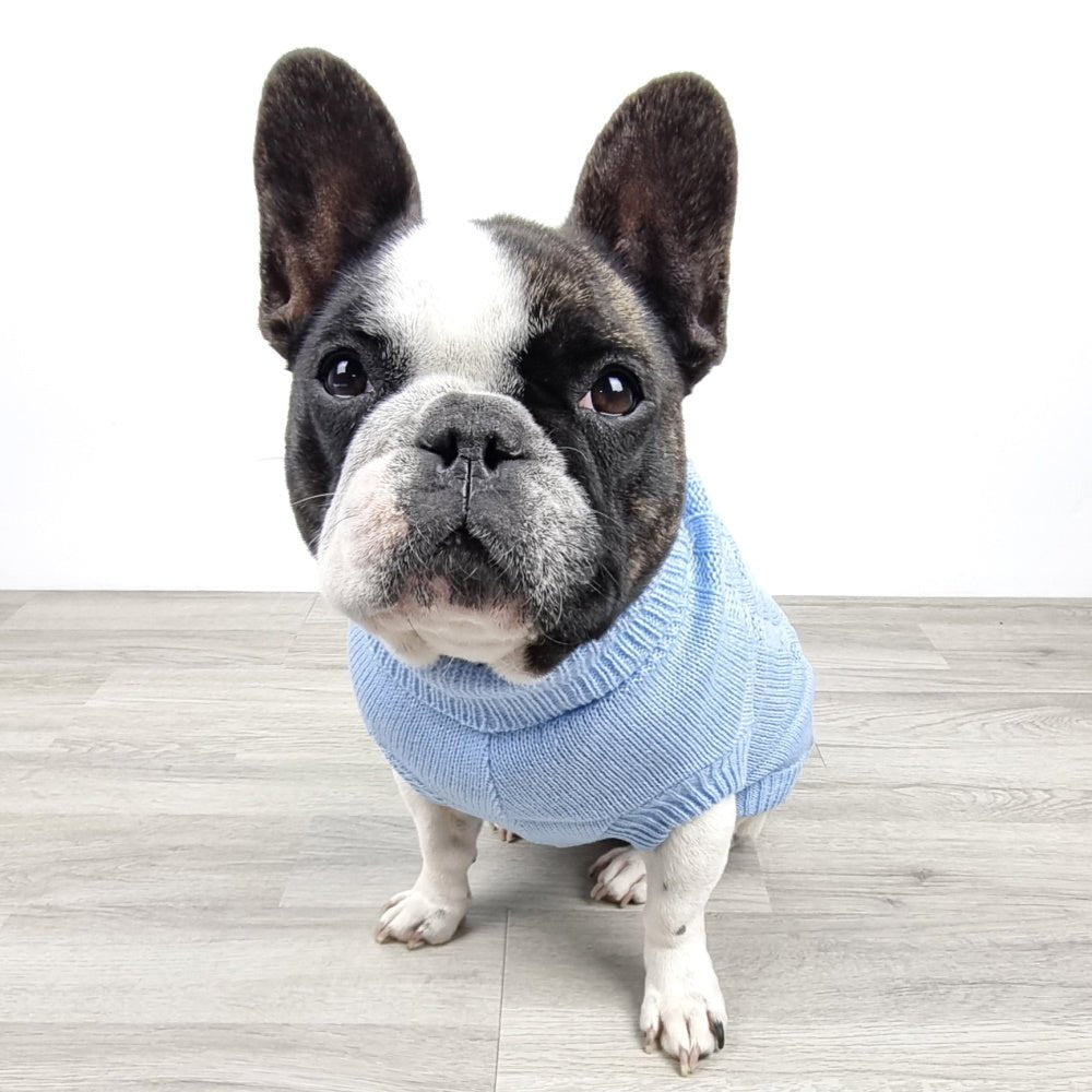 Cable Knit Jumper - Cornflower - Knit Jumpers from DoggyTopia at DoggyTopia