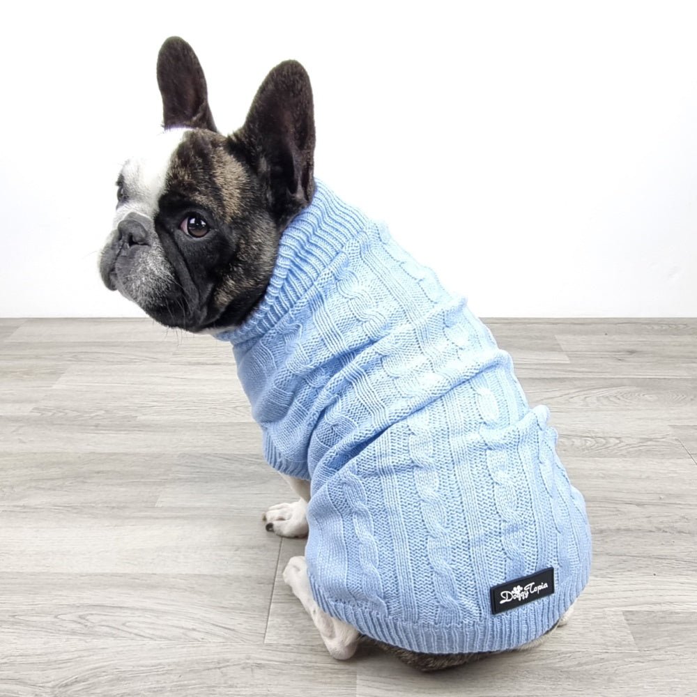 Cable Knit Jumper - Cornflower - Knit Jumpers from DoggyTopia at DoggyTopia