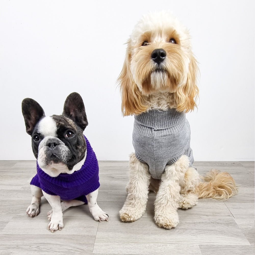 Cable Knit Jumper - Grape - Knit Jumpers from DoggyTopia at DoggyTopia