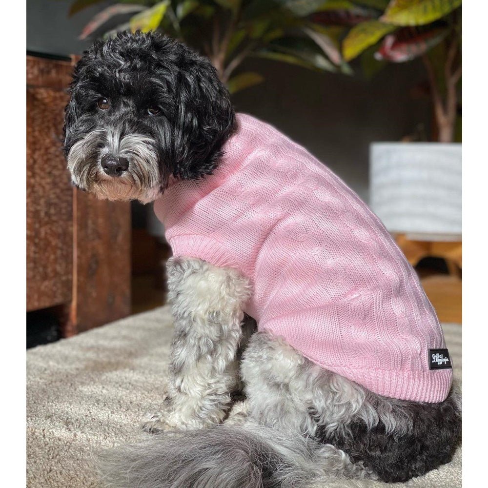 Cable Knit Jumper - Marshmallow - Knit Jumpers from DoggyTopia at DoggyTopia