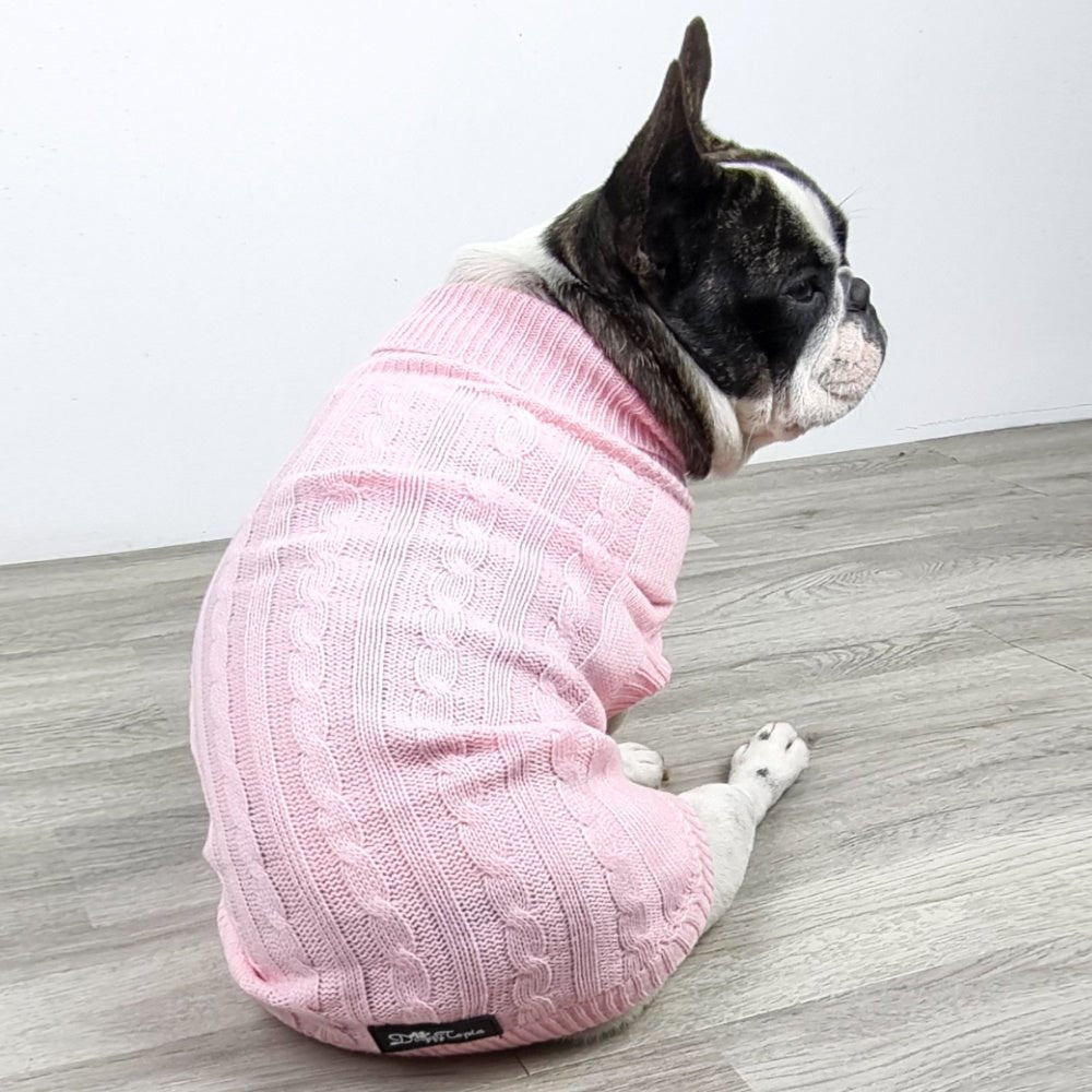 Cable Knit Jumper - Marshmallow - Knit Jumpers from DoggyTopia at DoggyTopia
