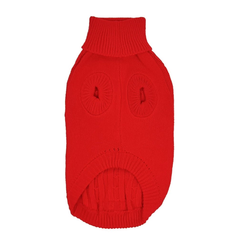 Cable Knit Jumper - Ruby - Knit Jumpers from Sale at DoggyTopia