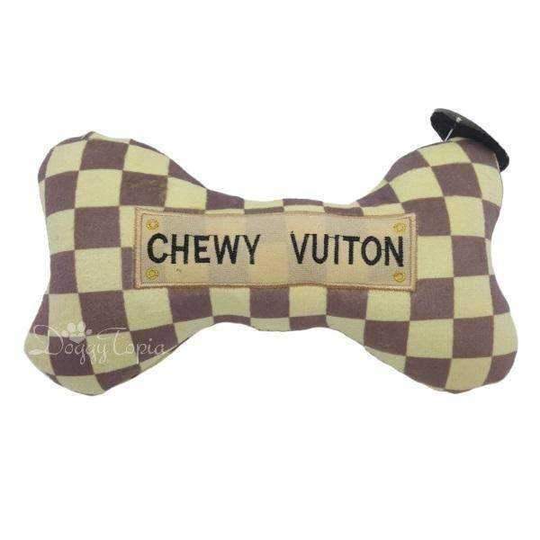Chewy Vuiton Checker Bone Dog Toy - Designer Toys from Haute Diggity Dog at DoggyTopia