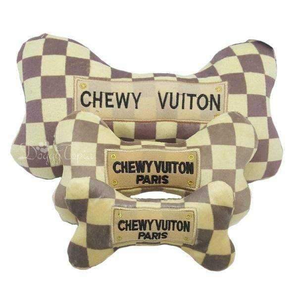 Chewy Vuiton Checker Bone Dog Toy - Designer Toys from Haute Diggity Dog at DoggyTopia
