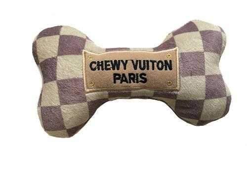 Chewy Vuiton Checker Bone Dog Toy - Designer Toys from Haute Diggity Dog at DoggyTopia