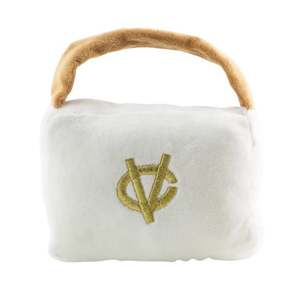 Chewy Vuiton White Handbag Dog Toy - Designer Toys from Haute Diggity Dog at DoggyTopia