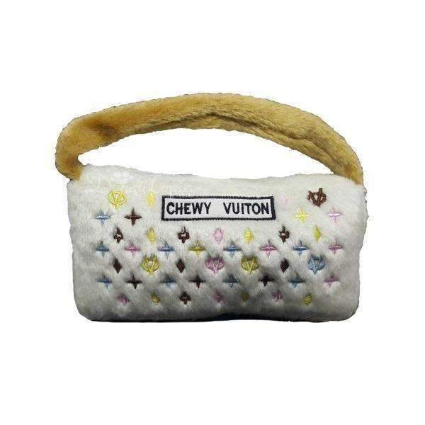 Chewy Vuiton White Handbag Dog Toy - Designer Toys from Haute Diggity Dog at DoggyTopia