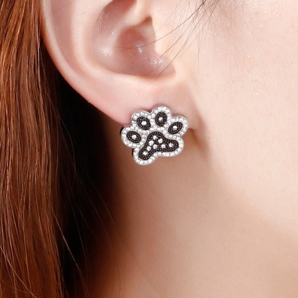 Crystal Paw Stud Earrings - Earrings from Sale at DoggyTopia