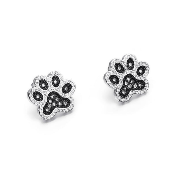 Crystal Paw Stud Earrings - Earrings from Sale at DoggyTopia