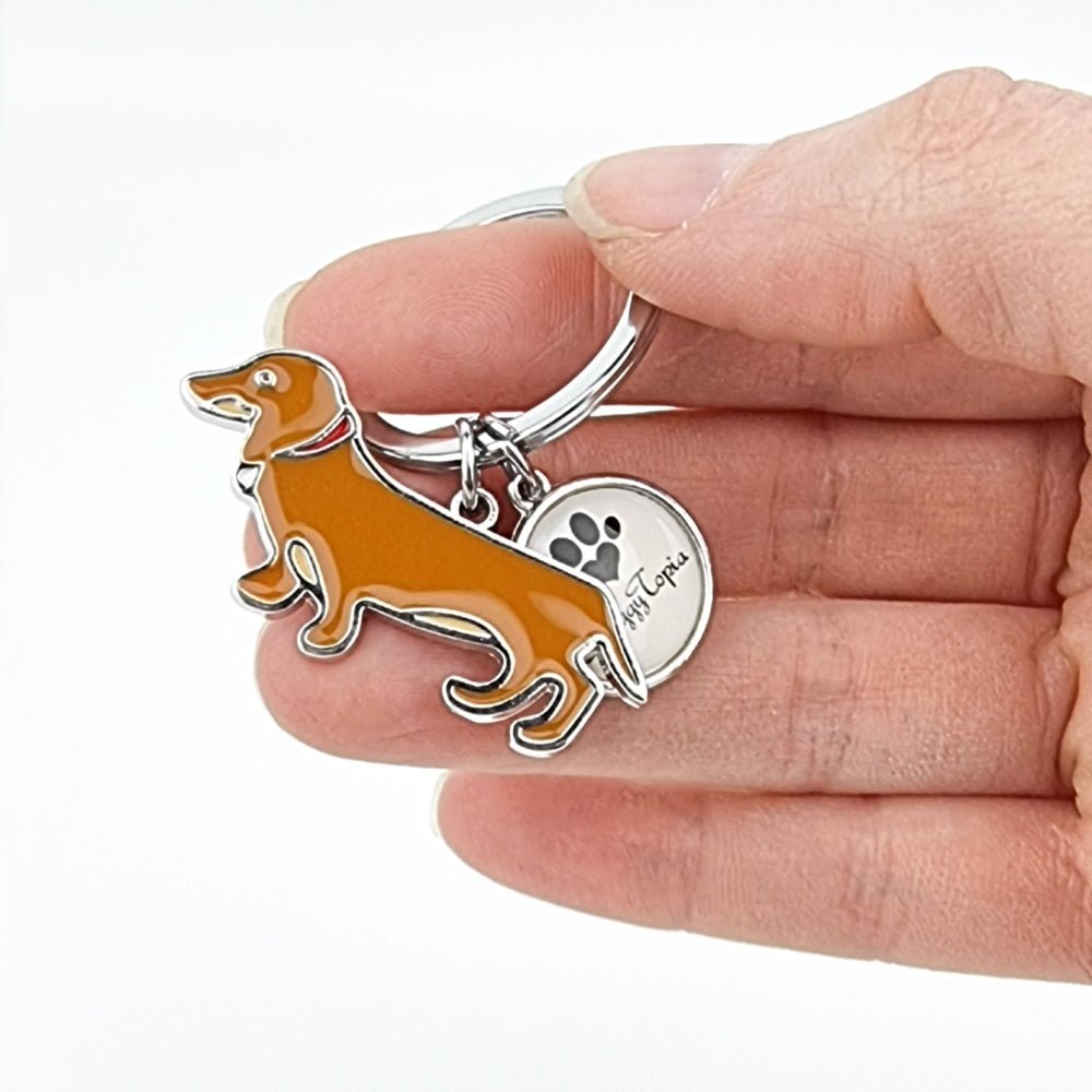 Dachshund Short Hair Key Ring - Key Rings from . at DoggyTopia