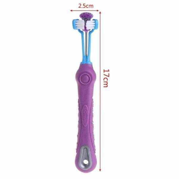Dog 3 Sided Toothbrush - Oral Care from . at DoggyTopia