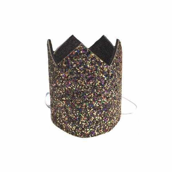 Dog Birthday Crown & Bow Tie Collar - Black/gold/multi Custom Age - Dog Party Hats from Sale at DoggyTopia