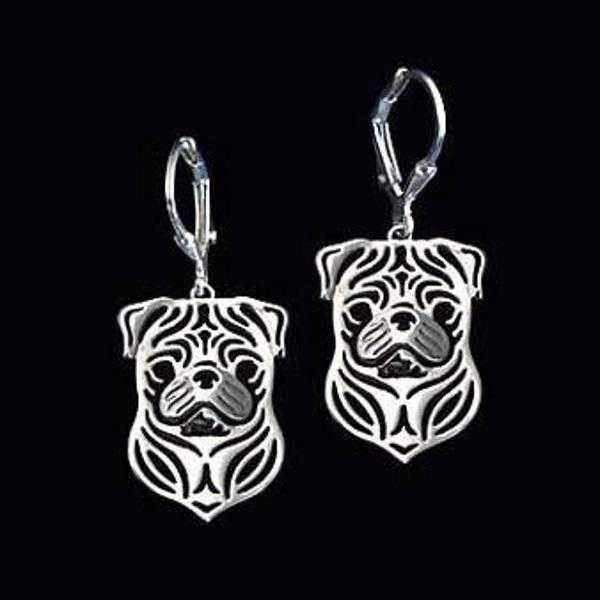 Dog Earrings - Pug - Earrings from . at DoggyTopia