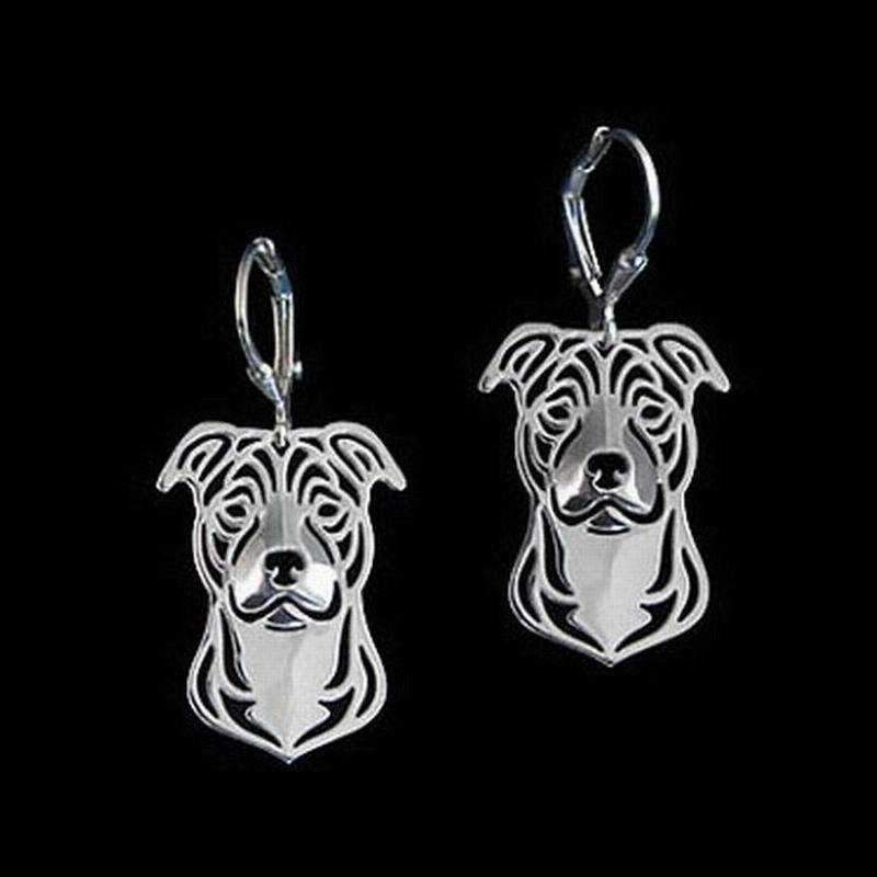 Dog Earrings - Staffy - Earrings from . at DoggyTopia