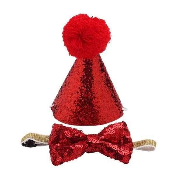 Dog Party Hat & Bow Tie Collar - Custom Age - Dog Party Hats from . at DoggyTopia