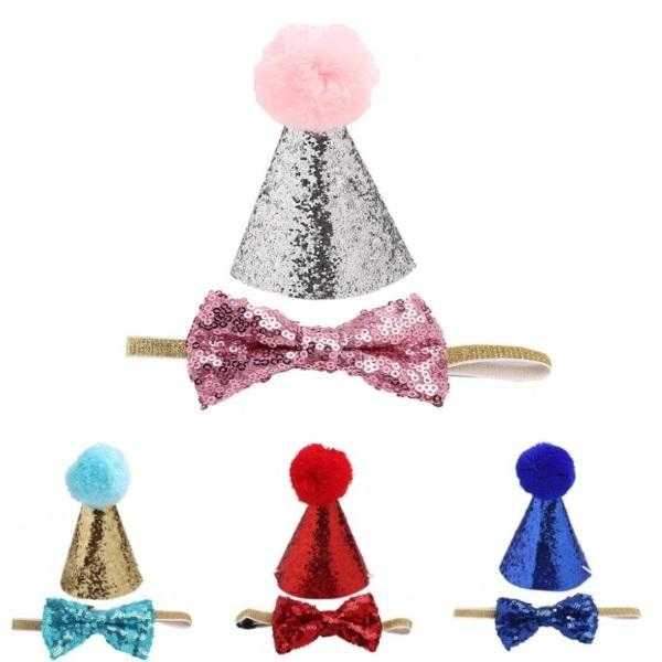 Dog Party Hat & Bow Tie Collar - Custom Age - Dog Party Hats from . at DoggyTopia