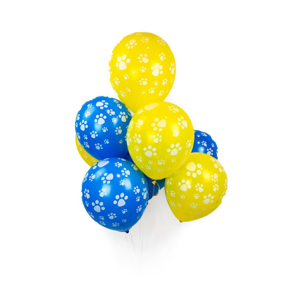 Dog Paw Prints Party Balloons - Yellow - Party Balloons from . at DoggyTopia