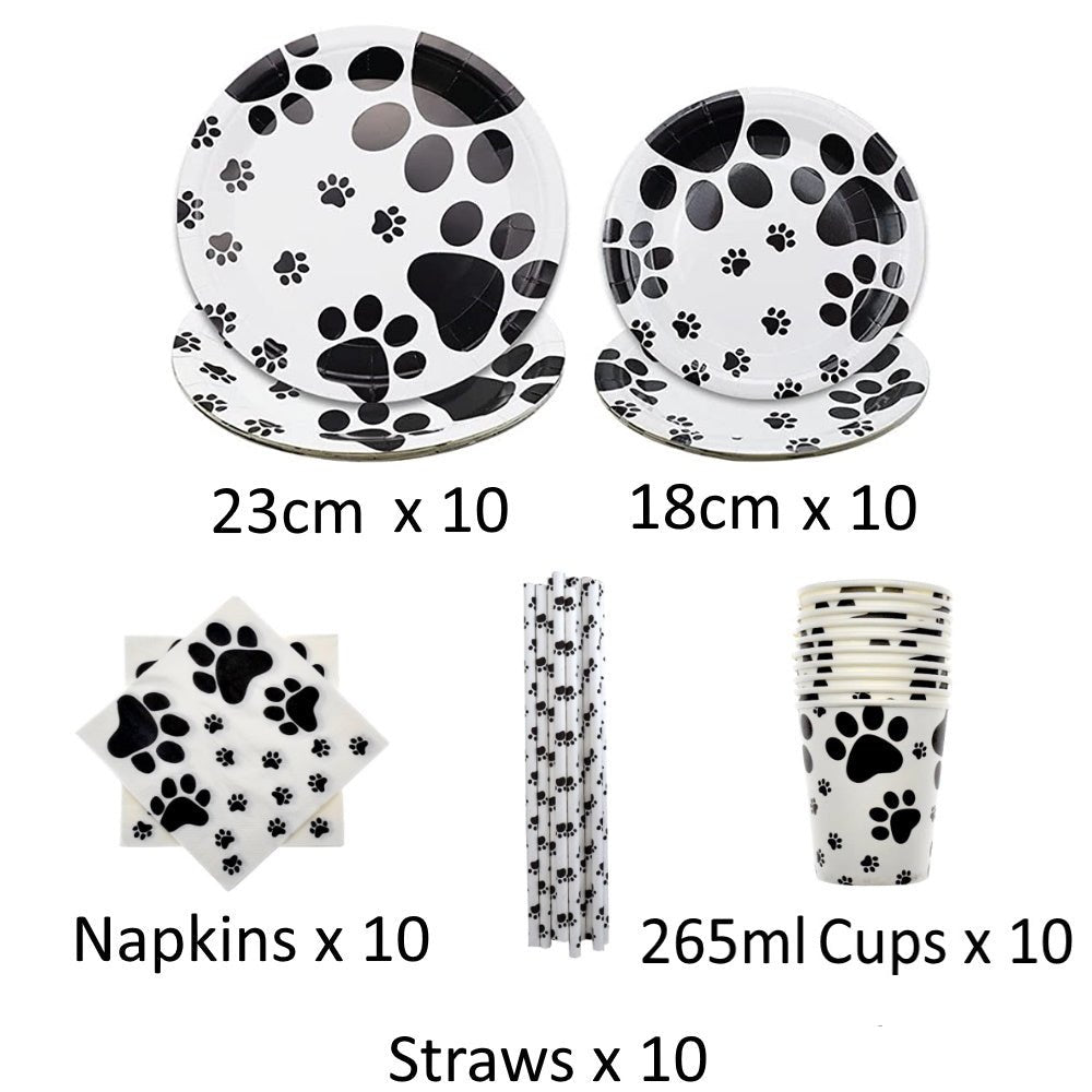Dog Paws Party Tableware Pack - Party Supplies from . at DoggyTopia