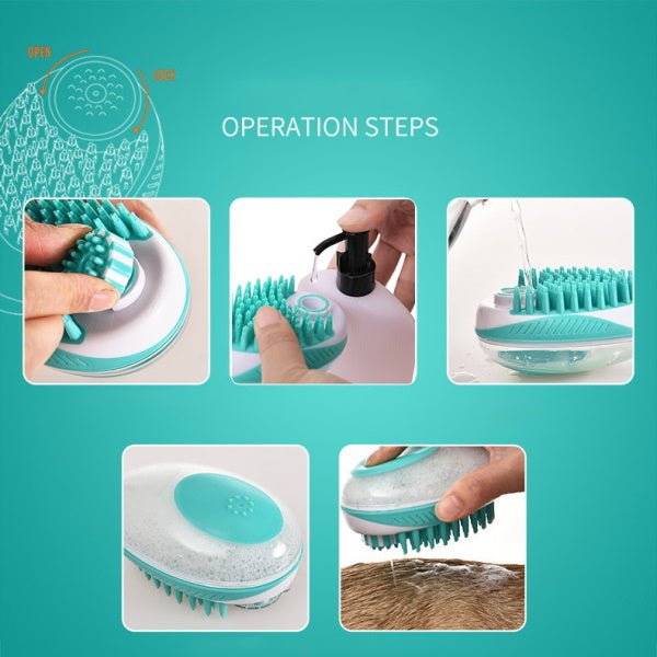 Dog Shampoo Massage Brush - Brushes from . at DoggyTopia