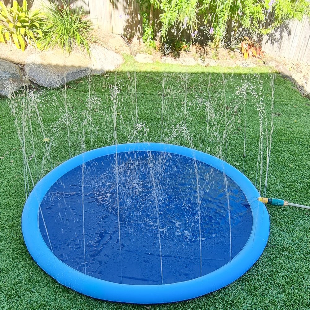 Dog Sprinkler Splash Mat - Splash Mat from . at DoggyTopia
