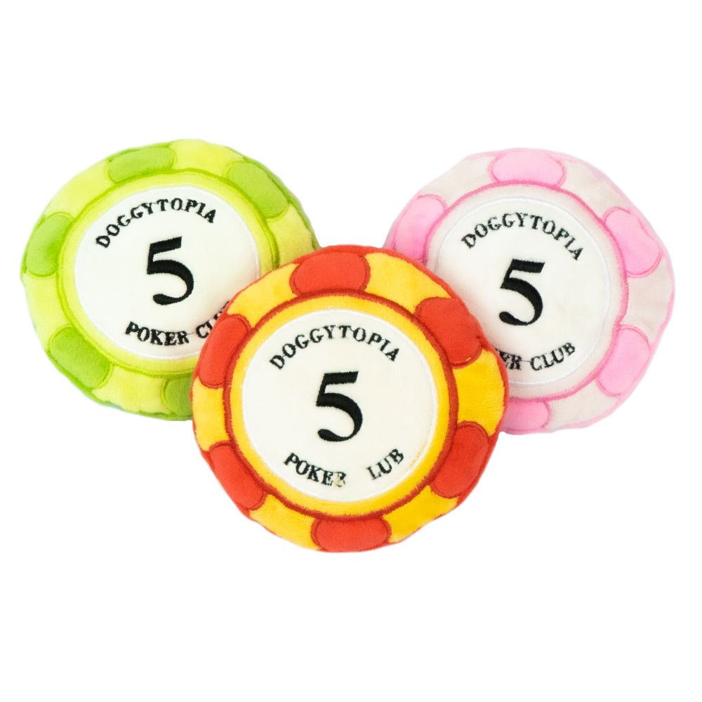 DoggyTopia Poker Club - Poker Chips Dog Toy Pink - Plush Toys from Sale at DoggyTopia