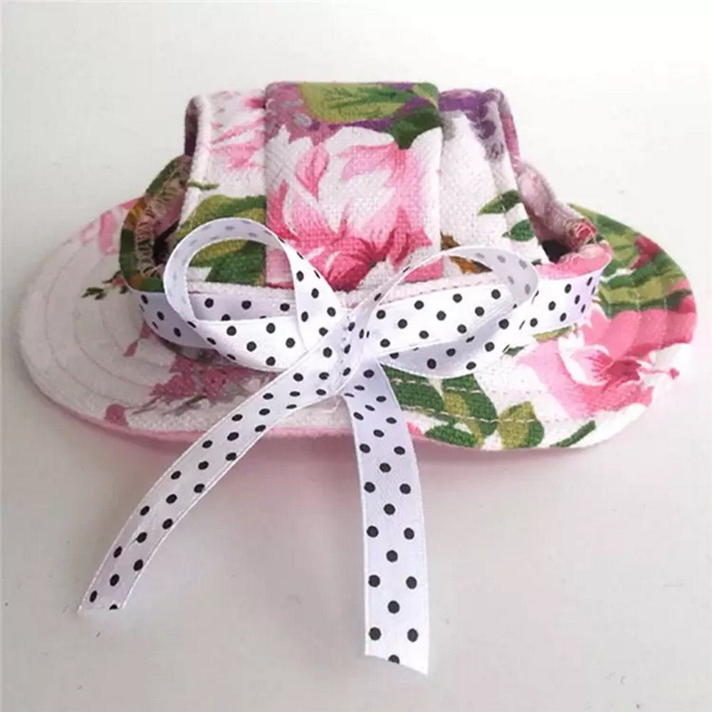 Full Brim Dog Sun Hat Floral - Dog Sun Hat from . at DoggyTopia