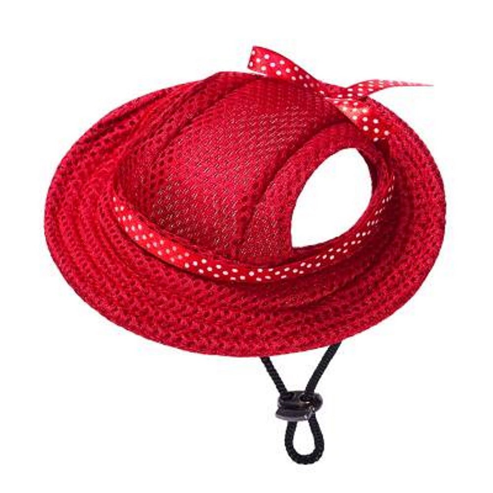 Full Brim Dog Sun Hat Red - Dog Sun Hat from . at DoggyTopia